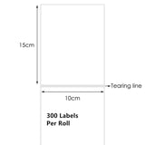 Direct Thermal Label Roll - Self-adhesive, 100 x 150mm, 300 Labels/roll x 2rolls