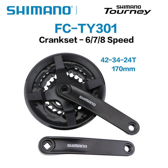 Mountain Bike Crankset - Shimano Tourney FC-TY301 42-34-24T, 170mm