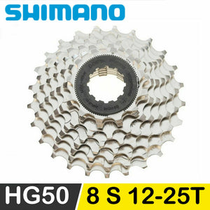 Cycle Cassette - Shimano Claris HG50-8, 8 Speed, 12-25T, 1 year warranty
