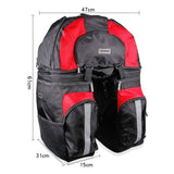 Bike Rear Rack Bag Pannier - Large Capacity, 3 in 1 Removable bags, Black/Green