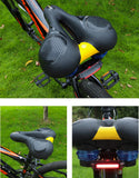 Bike Bicycle Saddle Seat with Tail light - 26L x 21.5W cm, 5cm foam, suspension