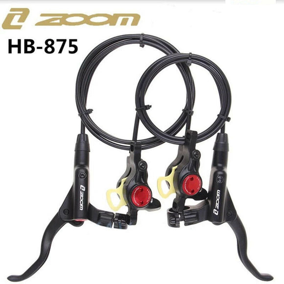 ZOOM HB-875 MTB Bicycle Bike Hydraulic Disc Set Brake - Front & Rear, Black