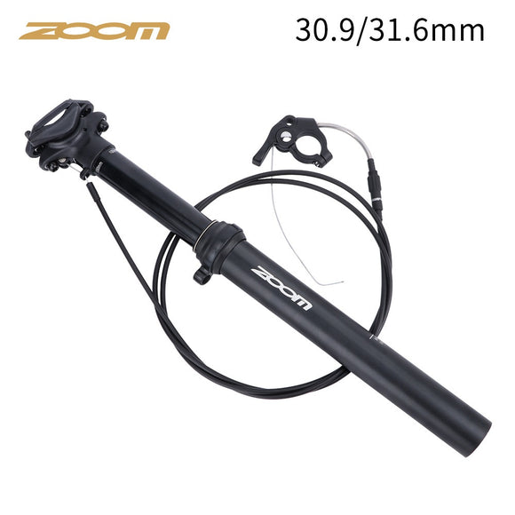 ZOOM Bicycle Suspension Seatpost with Remote- 31.6 * 375mm, Aluminum Alloy